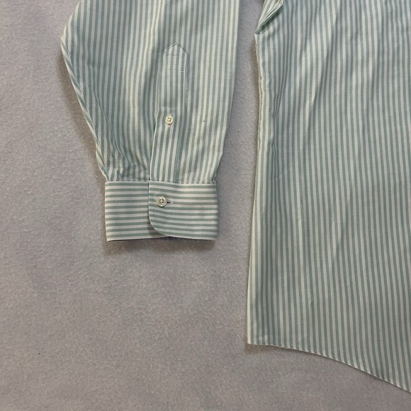 Brooks Brothers Shirt Men's 2XL Green Striped Regent 1818 Non-Iron Supima Button - Picture 3 of 9